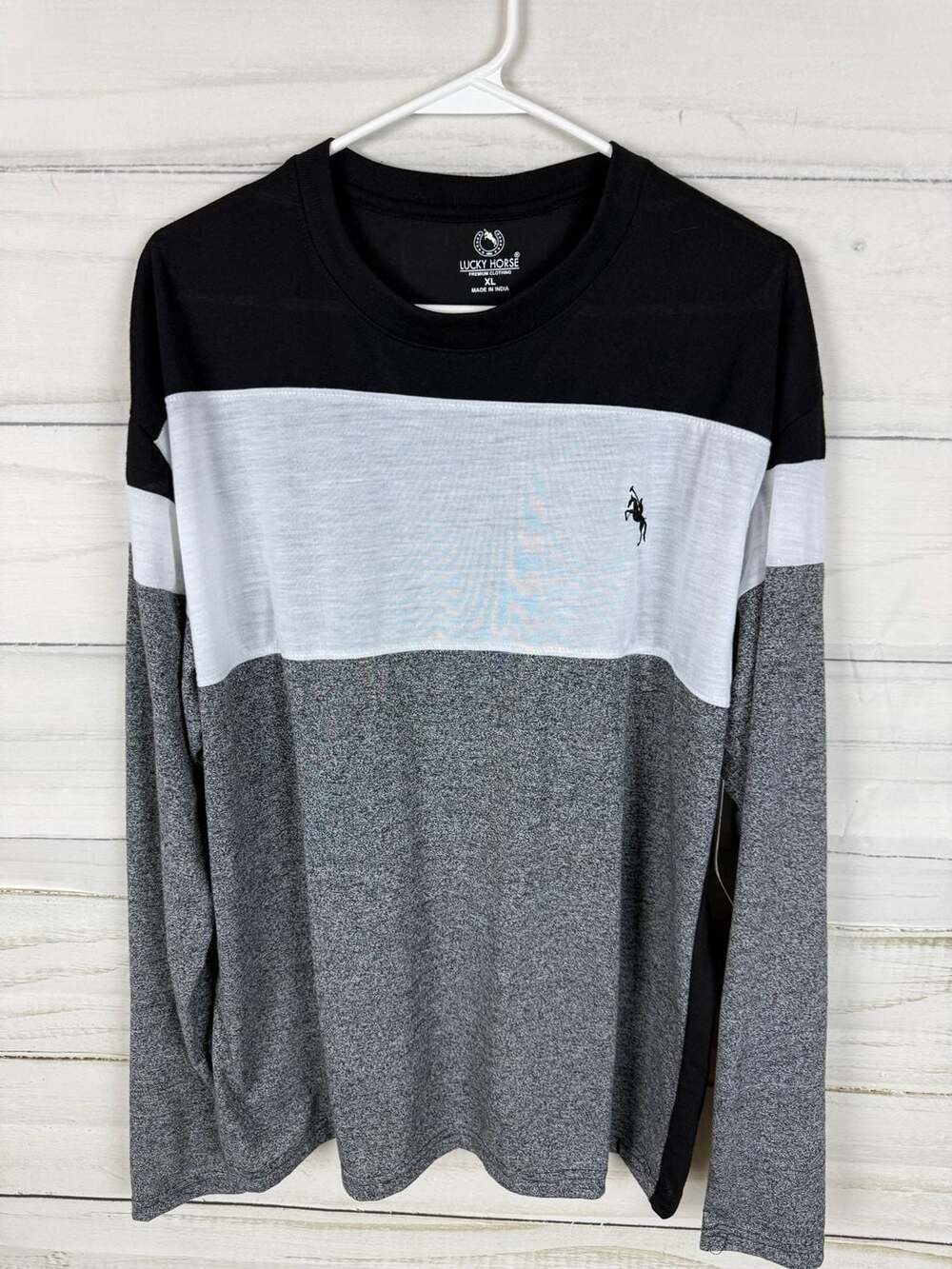 Lucky Horse Premium Clothing Colorblock Long Sleeve Shirt XL - Picture 1 of 6